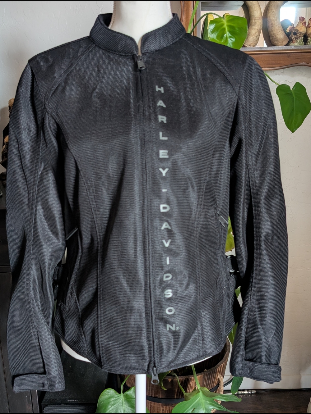 Harley-Davidson Women's Black Mesh Zip Motorcycle Jacket
